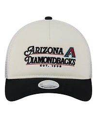 New Era Women's Light Beige/Black Arizona Diamondbacks Retro 9FORTY M-Crown A-Frame Trucker Adjustable Hat