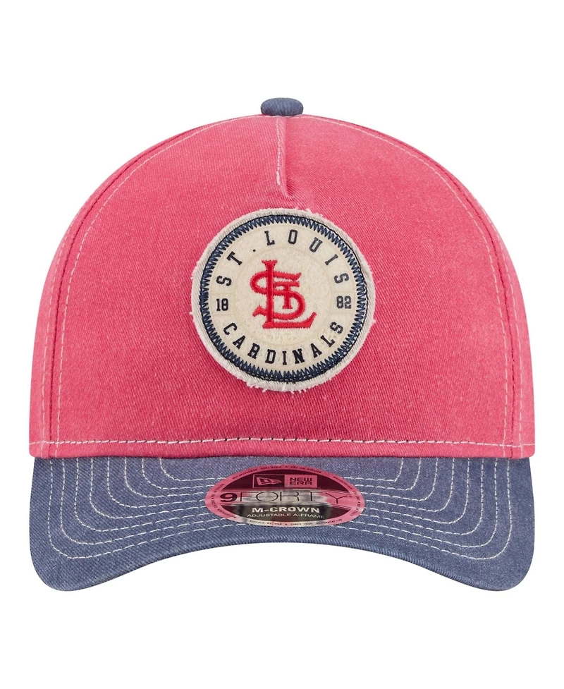 New Era Men's Red/Navy St. Louis Cardinals Felt M-Crown 9FORTY Adjustable Hat