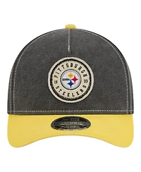 New Era Men's Black/Gold Pittsburgh Steelers 9FORTY Felt A-Frame Adjustable Hat