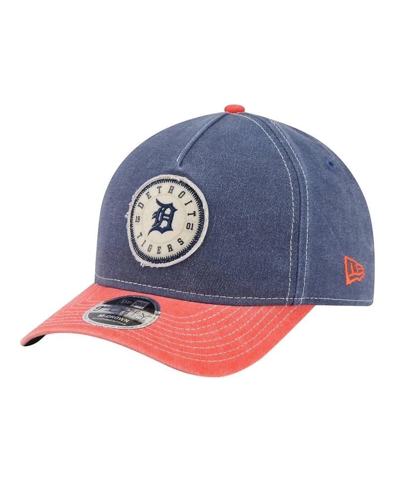 New Era Men's Navy/Orange Detroit Tigers Felt M-Crown 9FORTY Adjustable Hat