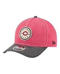 New Era Men's Red/Black Cincinnati Reds Felt M-Crown 9FORTY Adjustable Hat