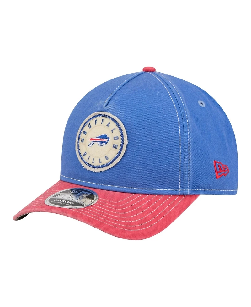 New Era Men's Royal/Red Buffalo Bills 9FORTY Felt A-Frame Adjustable Hat