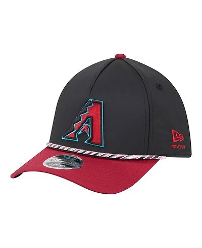 New Era Men's Black/Red Arizona Diamondbacks Rope M-Crown A-Frame 39THIRTY Flex Hat
