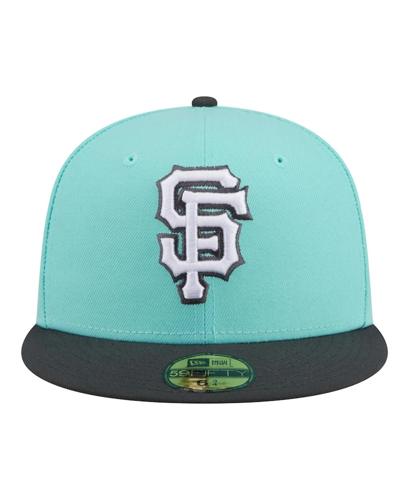 New Era Men's Turquoise/Charcoal San Francisco Giants Two-Tone Color Pack 59FIFTY Fitted Hat
