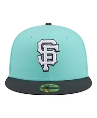 New Era Men's Turquoise/Charcoal San Francisco Giants Two-Tone Color Pack 59FIFTY Fitted Hat