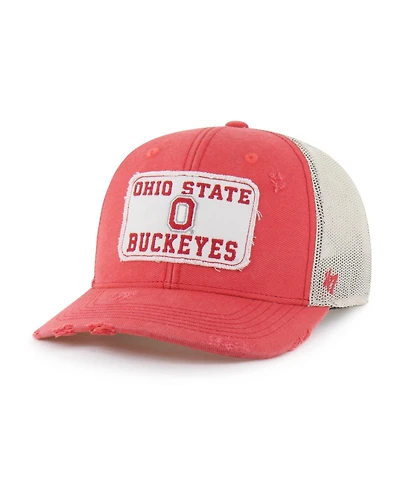 '47 Brand Men's and Women's Red Ohio State Buckeyes Egremont Well-Worn Adjustable Trucker Hat
