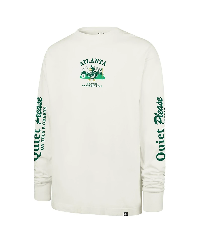 '47 Brand Men's Cream Atlanta Braves Quiet Please Foundation Long Sleeve T-Shirt