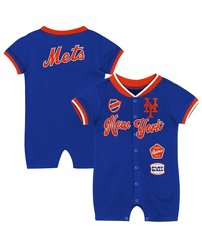 Outerstuff Baby Boys and Girls Royal New York Mets Pinch Coverall Shorts
