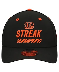 New Era Men's Black Cincinnati Bengals Streak Season Ticket Member 39THIRTY Flex Hat