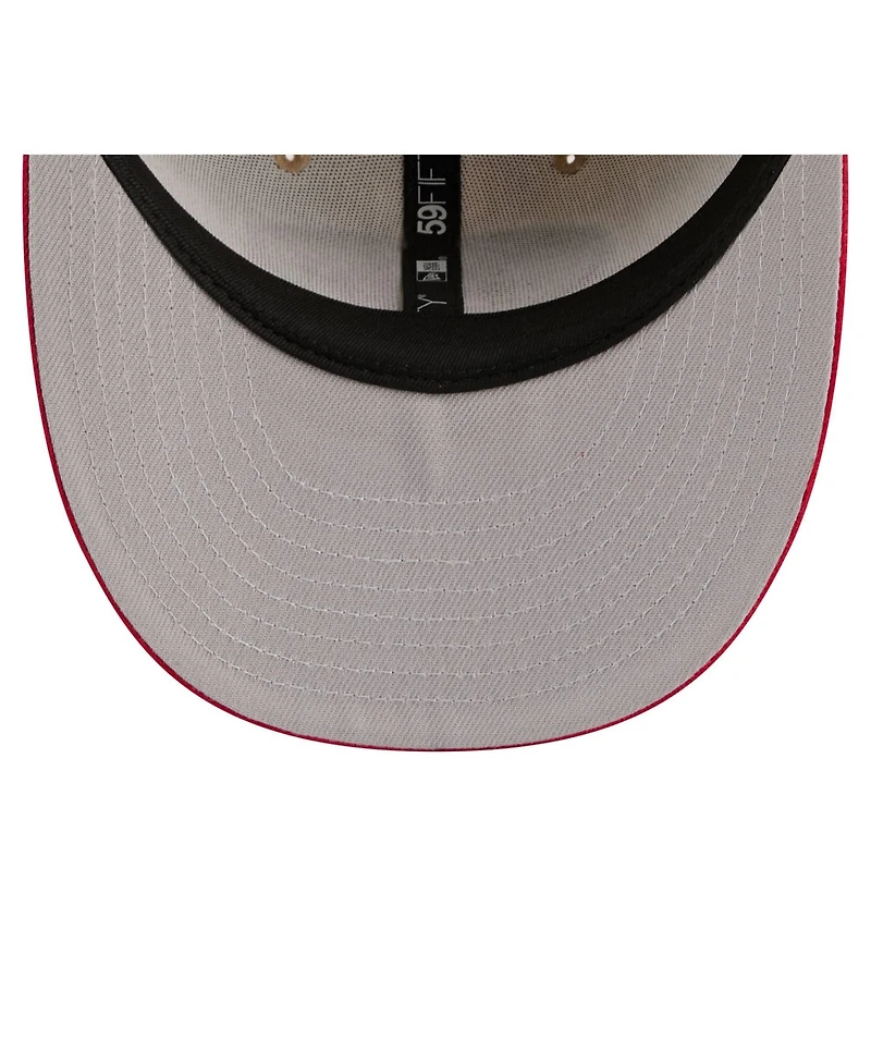 New Era Men's Natural/Scarlet San Francisco 49ers Pre-Curved Twine 59FIFTY Fitted Hat