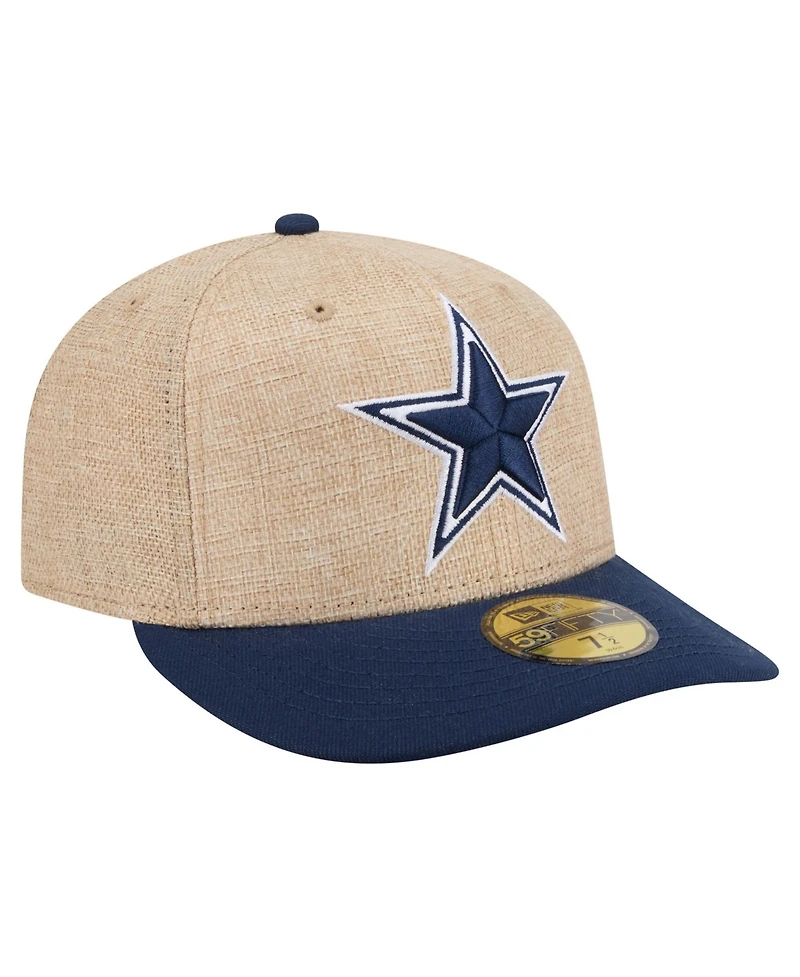 New Era Men's Natural/Navy Dallas Cowboys Pre-Curved Twine 59FIFTY Fitted Hat