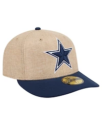 New Era Men's Natural/Navy Dallas Cowboys Pre-Curved Twine 59FIFTY Fitted Hat