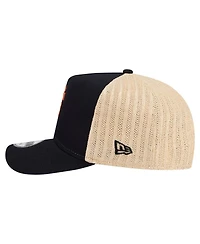 New Era Men's Black/Natural San Francisco Giants Grained 9FIFTY A-Frame Trucker Adjustable Hat