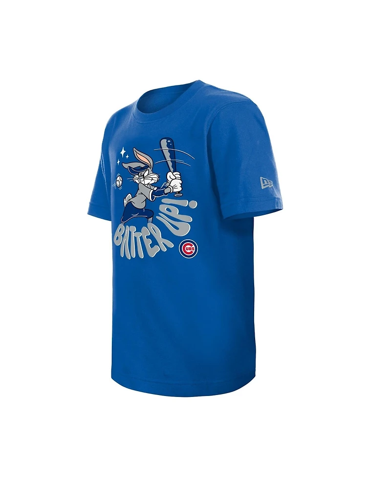New Era Big Boys and Girls Royal Chicago Cubs Looney Tunes T-Shirt