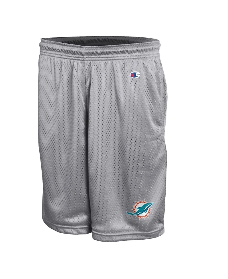 Champion Men's Gray Miami Dolphins Classic Mesh Shorts