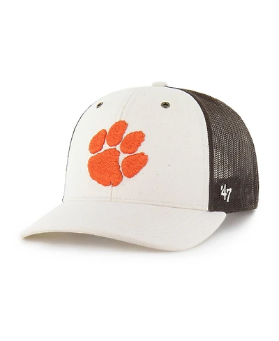 Carhartt x '47 Brand Men's Natural/Brown Clemson Tigers Undyed Trucker Adjustable Hat