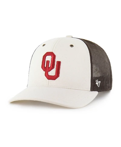 Carhartt x '47 Brand Men's Natural/Brown Oklahoma Sooners Undyed Trucker Adjustable Hat