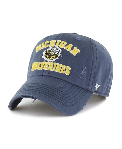 '47 Brand Men's and Women's Navy Michigan Wolverines Well-Worn Seymore Clean Up Adjustable Hat