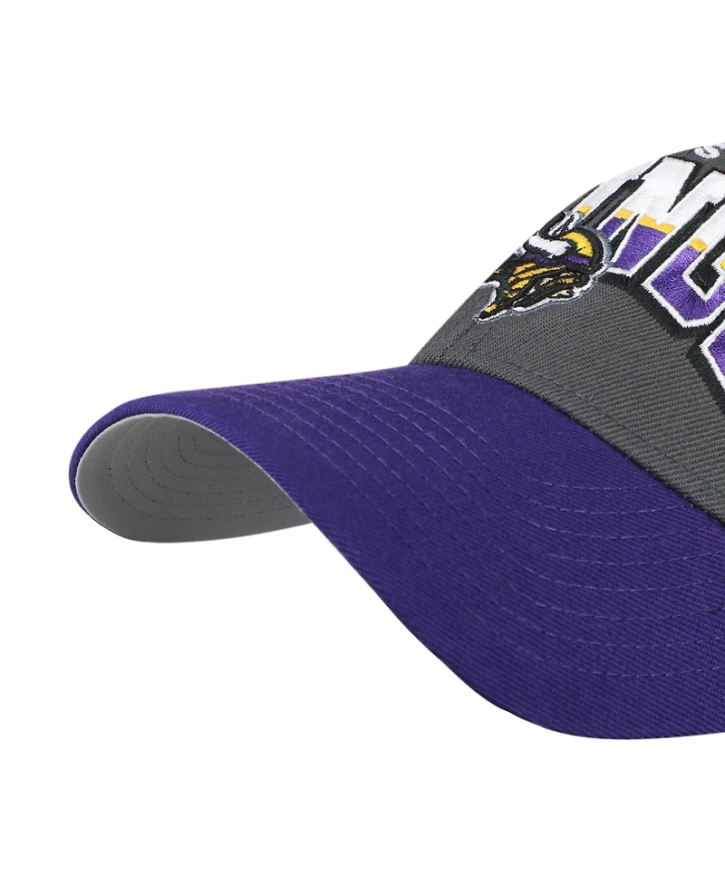 '47 Brand Men's Charcoal Minnesota Vikings Split Block Mvp Adjustable Hat