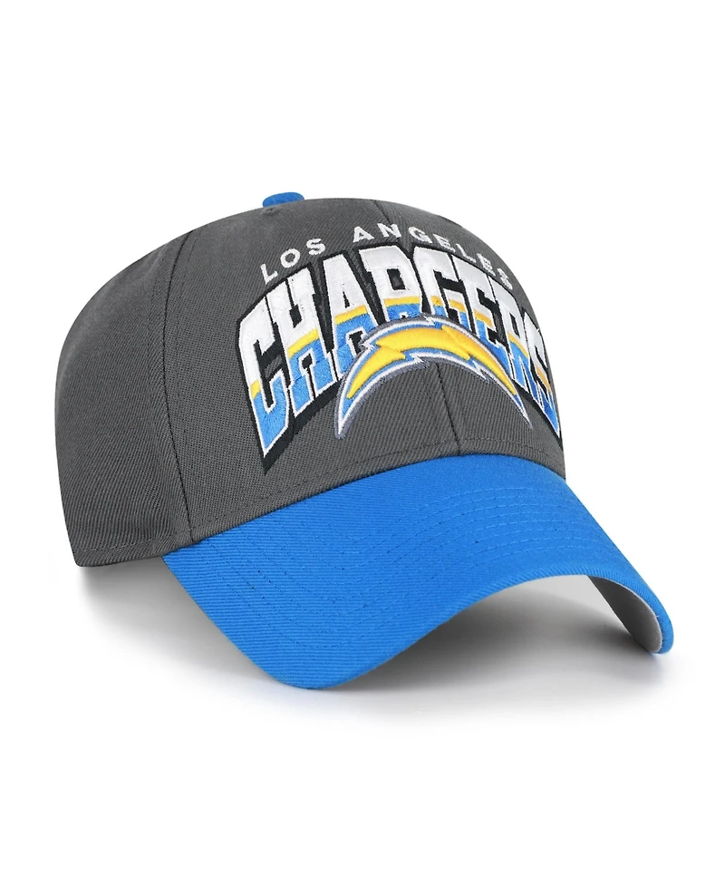 '47 Brand Men's Charcoal Los Angeles Chargers Split Block Mvp Adjustable Hat