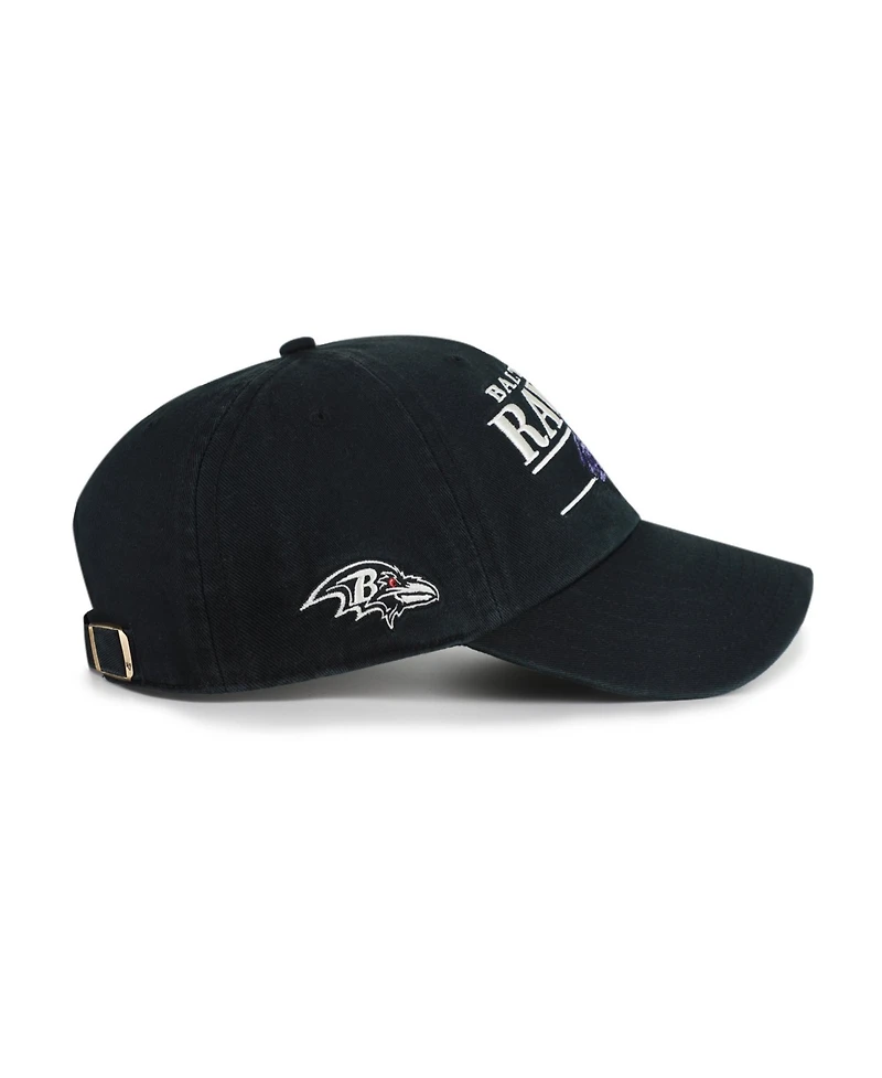 '47 Brand Men's Black Baltimore Ravens Throwback Graphic Clean Up Adjustable Hat