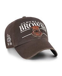 '47 Brand Men's Brown Cleveland Browns Throwback Graphic Clean Up Adjustable Hat