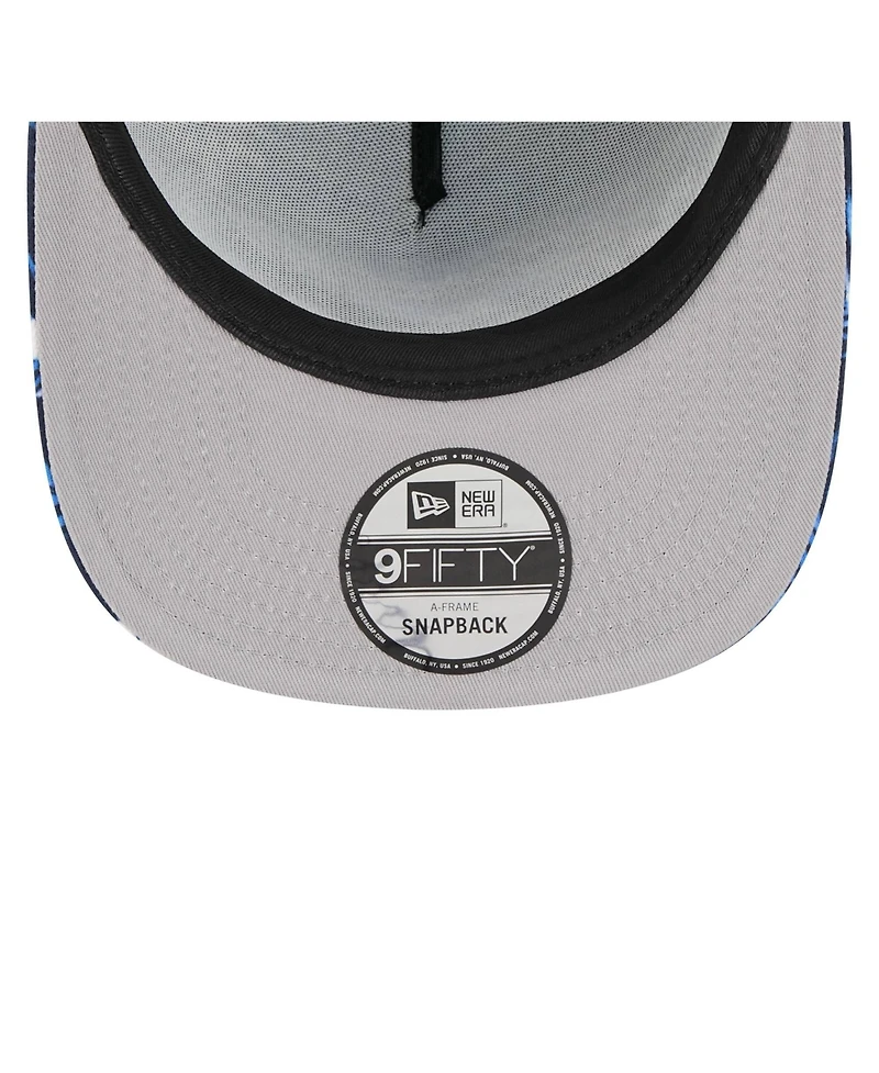 New Era Men's Navy Houston Texans Palm Print A-Frame 9FIFTY Snapback Hat