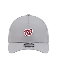 New Era Men's Gray Washington Nationals Micro Logo 9FORTY M-Crown A-Frame Adjustable Hat