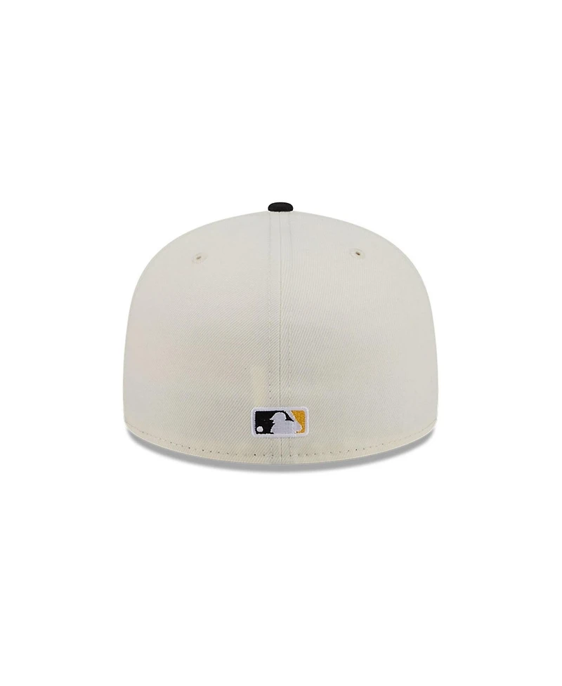 New Era Men's Cream/Black Pittsburgh Pirates Bullpen Cart 59FIFTY Fitted Hat