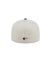 New Era Men's Cream/Black Pittsburgh Pirates Bullpen Cart 59FIFTY Fitted Hat