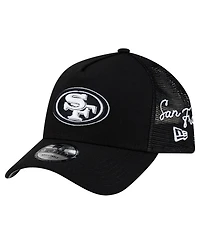 New Era Men's Black San Francisco 49ers City Script 9FORTY A-Frame Adjustable Hat