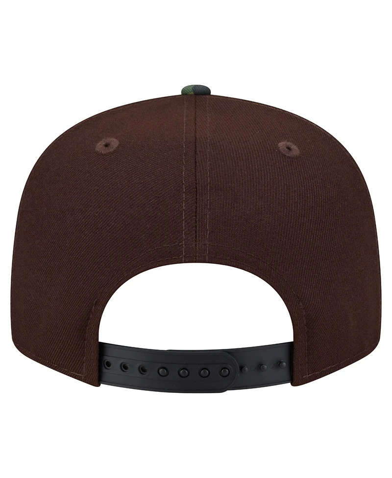 New Era Men's Dark Brown Miami Dolphins Burnt Wood Camo 9FIFTY Snapback Hat