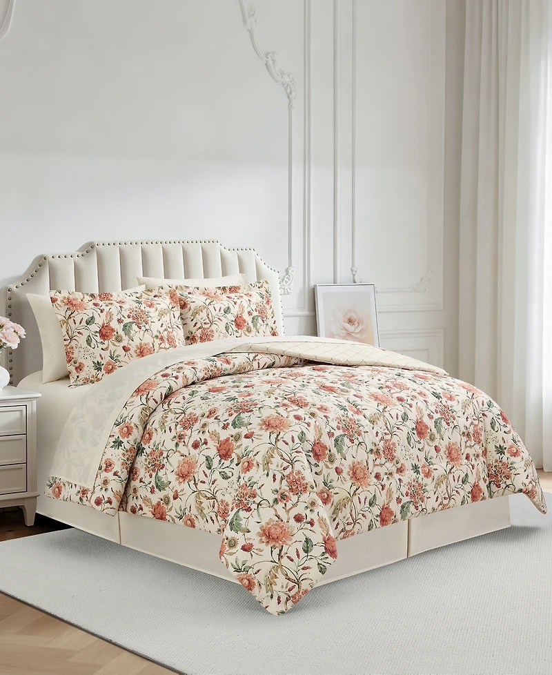 Macy's Helena Floral Reversible Microfiber 8-piece Comforter Set