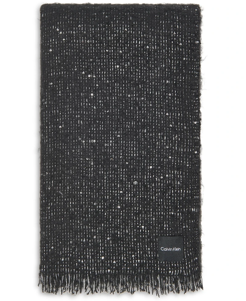 Calvin Klein Women's Fluffy Sequin Blanket Scarf