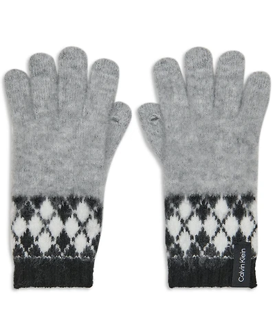 Calvin Klein Women's Argyle Fair Isle Pattern Gloves