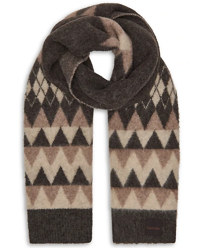 Calvin Klein Women's Argyle Fair Isle Pattern Scarf