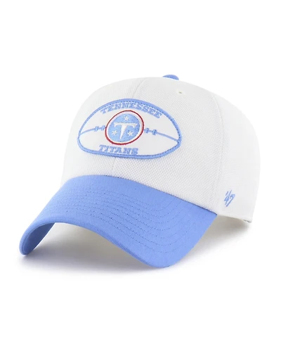 47 Brand Men's Cream/Light Blue Tennessee Titans Pique Patch Clean Up Adjustable Hat