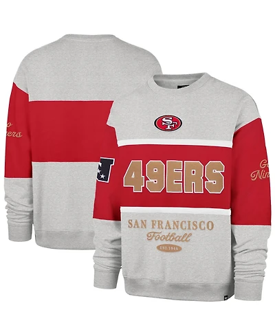 47 Brand Men's Scarlet/Gray San Francisco 49ers Blockfield Maximalist Sweatshirt