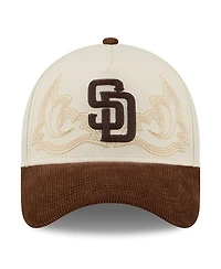 New Era Men's Stone San Diego Padres Western Stitch 9FORTY A-Frame Adjustable Hat