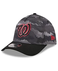 New Era Men's Black Washington Nationals Camo 39THIRTY A-Frame Flex Hat