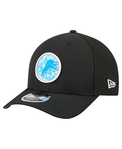 New Era Men's Black Detroit Lions Floral 9FORTY M-Crown Trucker Adjustable Hat