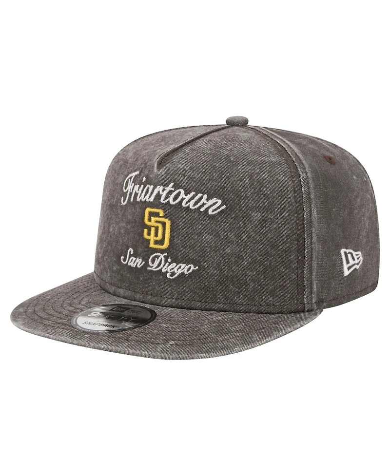 New Era Men's Black San Diego Padres City Slogan A-Frame 9FIFTY Snapback Hat