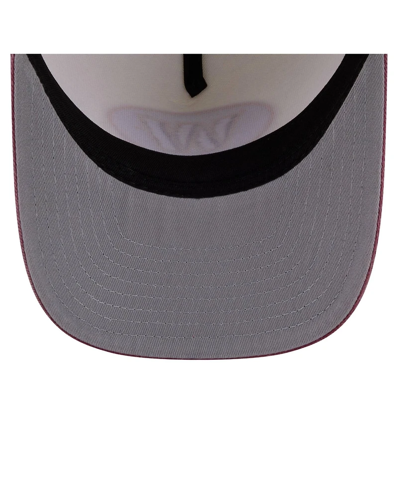 New Era Men's Cream/Burgundy Washington Commanders Washed A-Frame 9FIFTY Snapback Hat