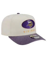 New Era Men's Cream/Purple Minnesota Vikings Washed A-Frame 9FIFTY Snapback Hat
