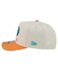 New Era Men's Cream/Orange Miami Dolphins Washed A-Frame 9FIFTY Snapback Hat
