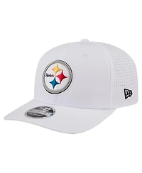 New Era Men's White Pittsburgh Steelers Name Plate 9SEVENTY Adjustable Hat