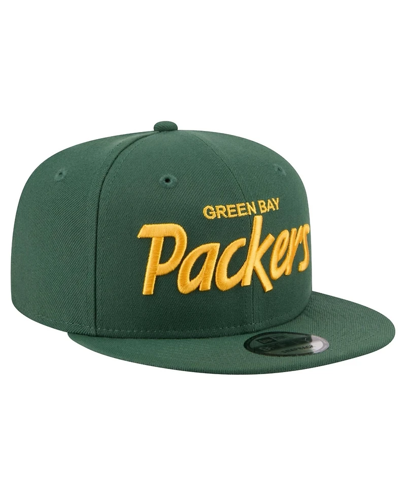 New Era Men's Green Bay Packers Core Team Script 9FIFTY Snapback Hat