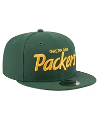 New Era Men's Green Bay Packers Core Team Script 9FIFTY Snapback Hat