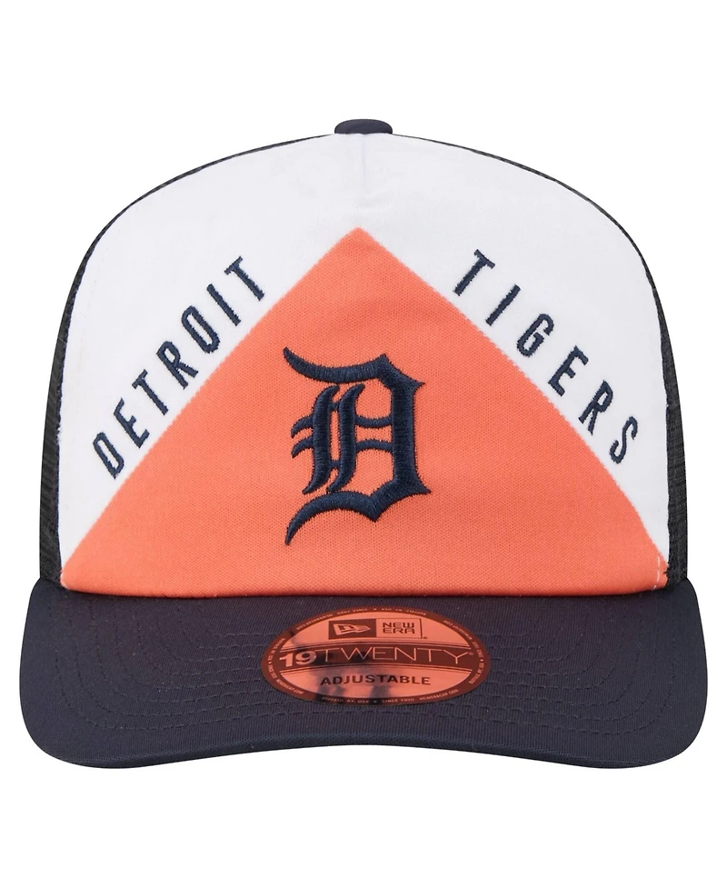 New Era Men's White/Navy Detroit Tigers Retro Cut 19TWENTY Adjustable Trucker Hat