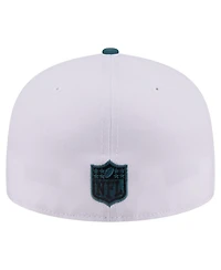 New Era Men's White/Midnight Green Philadelphia Eagles Retro Swoop 59FIFTY Fitted Hat